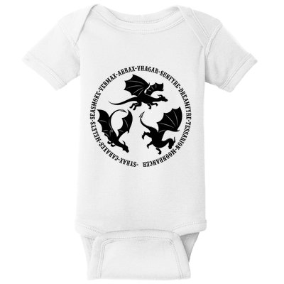 Syrax Caraxes Meleys Seasmoke House Targaryen Dragon Baby Bodysuit