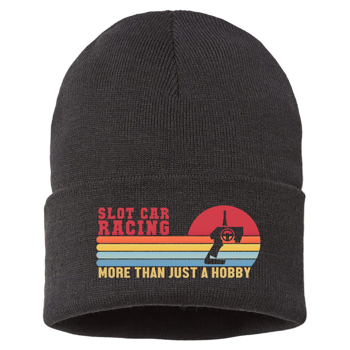 Slot Car More Than A Hobby Mini Car Drag Racing Slot Car Gift Sustainable Knit Beanie