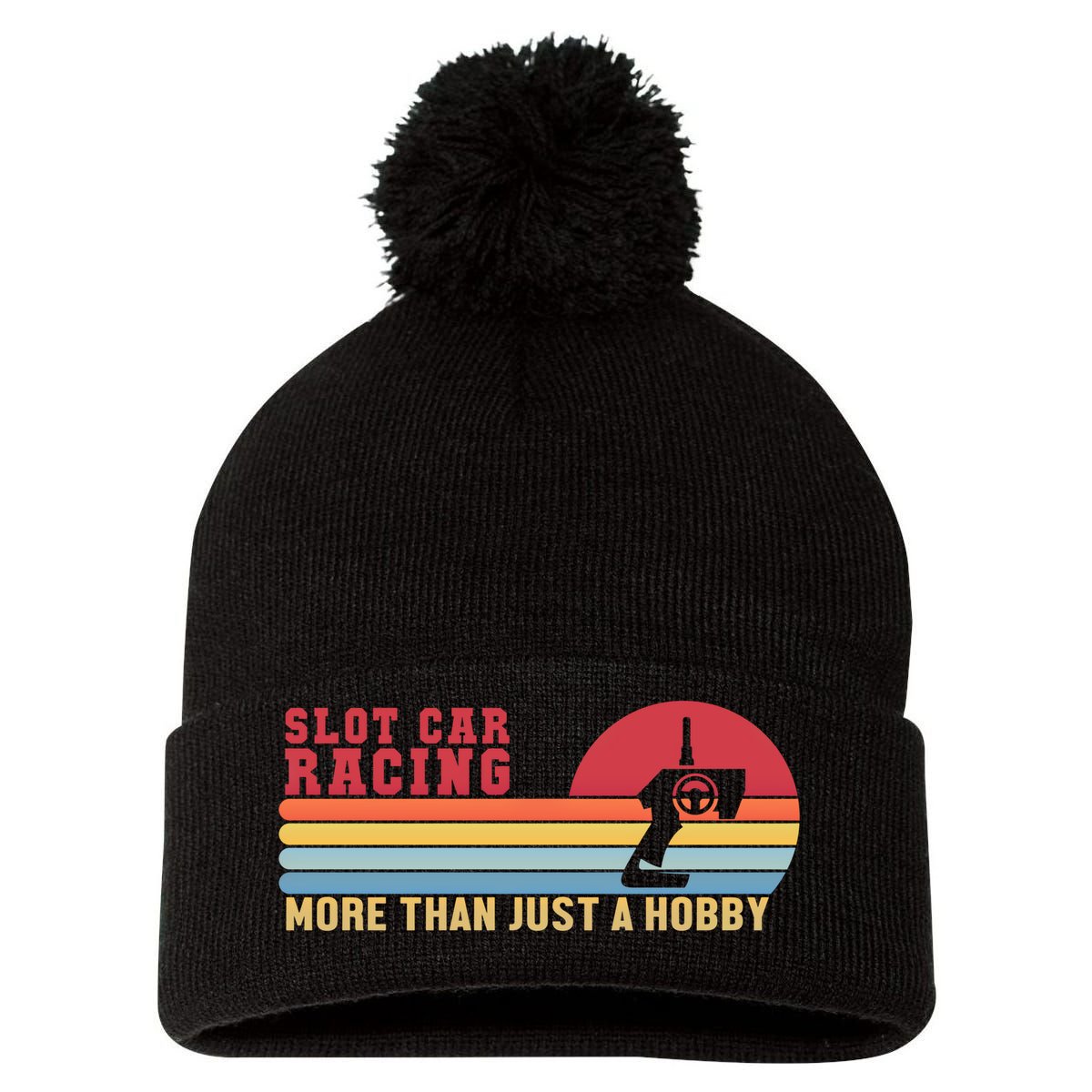 Slot Car More Than A Hobby Mini Car Drag Racing Slot Car Gift Pom Pom 12in Knit Beanie