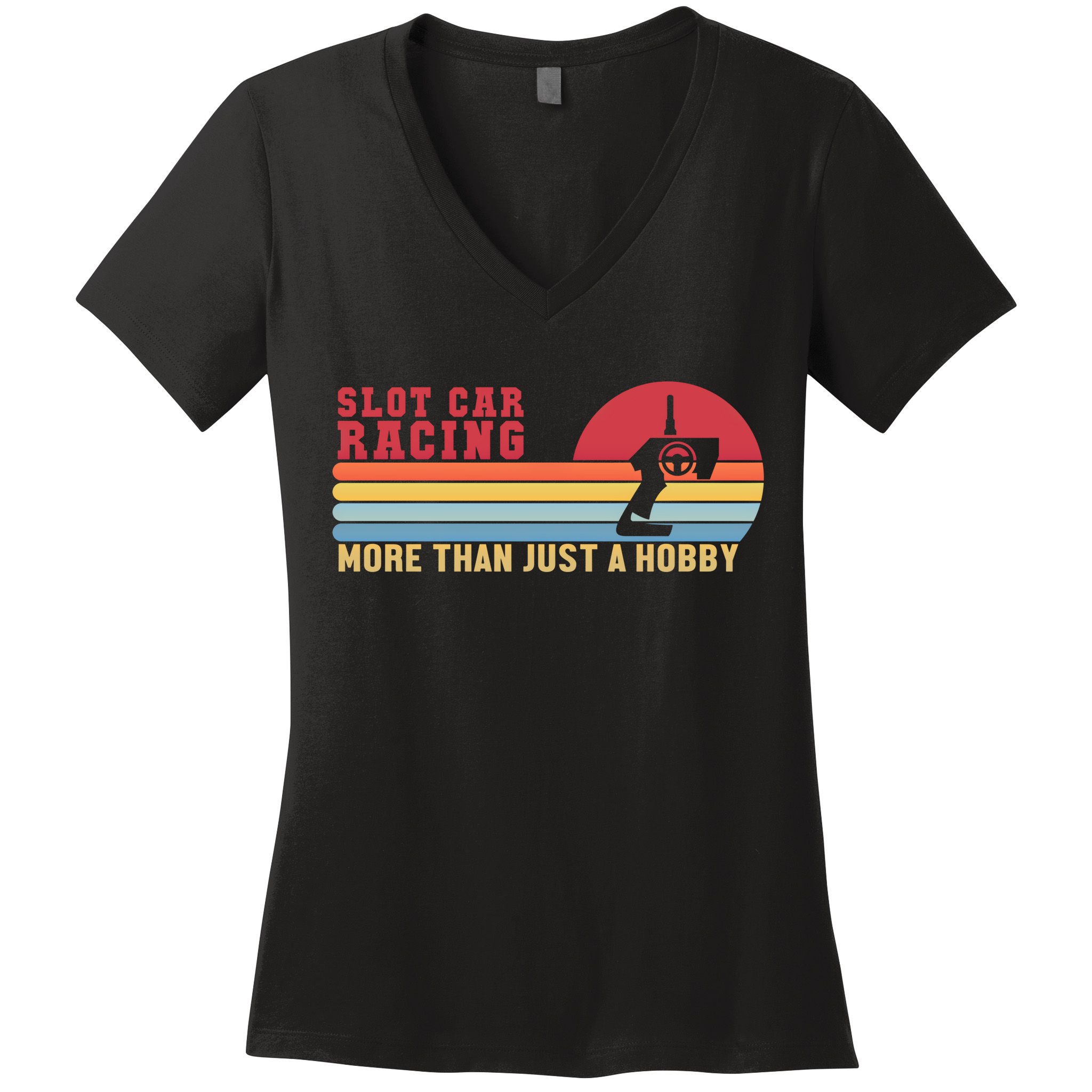 Slot Car More Than A Hobby Mini Car Drag Racing Slot Car Gift Women's V-Neck T-Shirt