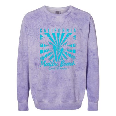 Surfing California Malibu Beach Surf Paradise Cool Summer Gift Colorblast Crewneck Sweatshirt