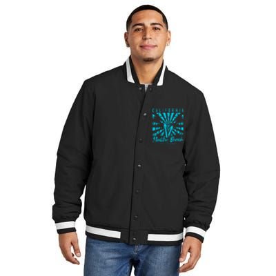 Surfing California Malibu Beach Surf Paradise Cool Summer Gift Insulated Varsity Jacket