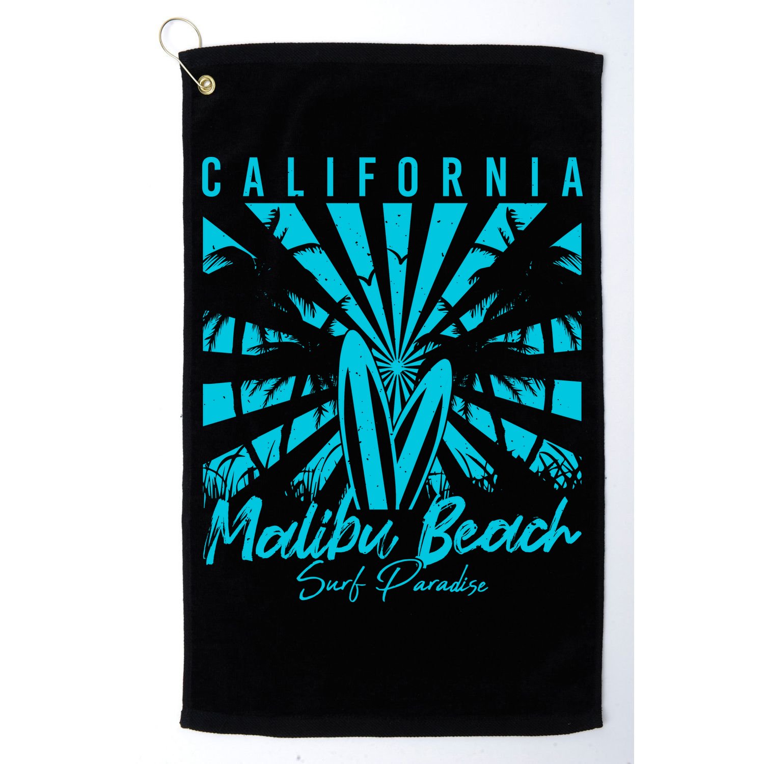 Surfing California Malibu Beach Surf Paradise Cool Summer Gift Golf Towel