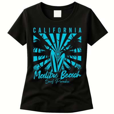 Surfing California Malibu Beach Surf Paradise Cool Summer Gift Womens T-Shirt