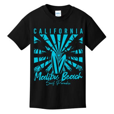 Surfing California Malibu Beach Surf Paradise Cool Summer Gift Kids T-Shirt