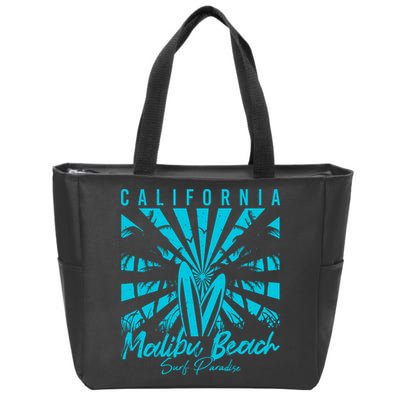 Surfing California Malibu Beach Surf Paradise Cool Summer Gift Zip Tote Bag