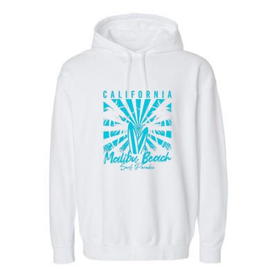 Surfing California Malibu Beach Surf Paradise Cool Summer Gift Garment-Dyed Fleece Hoodie