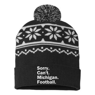 Sorry Cant Michigan Football USA-Made Snowflake Beanie