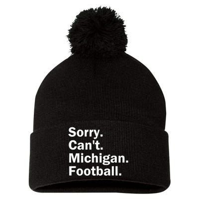 Sorry Cant Michigan Football Pom Pom 12in Knit Beanie