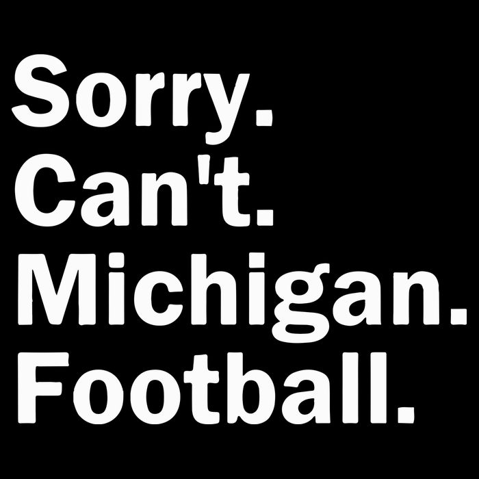 Sorry Cant Michigan Football Zip Tote Bag