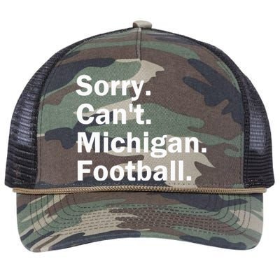 Sorry Cant Michigan Football Retro Rope Trucker Hat Cap