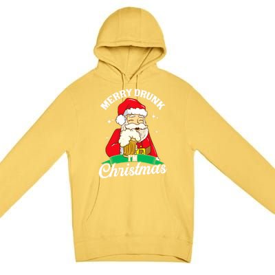 Santa Claus Merry Drunk I’M Christmas Print Funny Gift Premium Pullover Hoodie