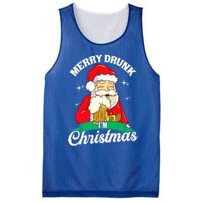 Santa Claus Merry Drunk I’M Christmas Print Funny Gift Mesh Reversible Basketball Jersey Tank