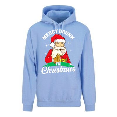 Santa Claus Merry Drunk I’M Christmas Print Funny Gift Unisex Surf Hoodie