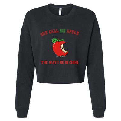 She Call Me Apple The Way I Be In Cider Cropped Pullover Crew