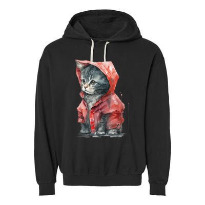 Sweet Cat Motifs Cat Garment-Dyed Fleece Hoodie