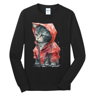 Sweet Cat Motifs Cat Tall Long Sleeve T-Shirt