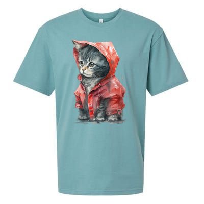 Sweet Cat Motifs Cat Sueded Cloud Jersey T-Shirt