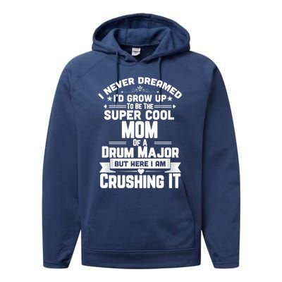 Super Cool Mom Of A Drum Major Funny Marching Band Gift Performance Fleece Hoodie