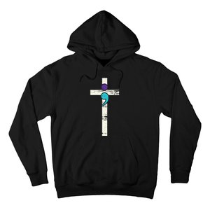 Semicolon Cross Mental Health Awareness Costume Warrior Hoodie