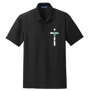 Semicolon Cross Mental Health Awareness Costume Warrior Dry Zone Grid Polo