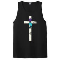 Semicolon Cross Mental Health Awareness Costume Warrior PosiCharge Competitor Tank