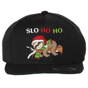 Sloth Christmas Merry Slothmas Slo Ho Ho Cool Gift Wool Snapback Cap