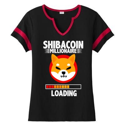 Shiba Coin Millionaire Loading Ladies Halftime Notch Neck Tee