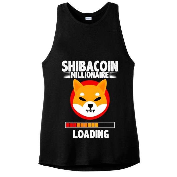 Shiba Coin Millionaire Loading Ladies PosiCharge Tri-Blend Wicking Tank