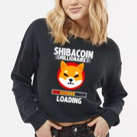 Shiba Coin Millionaire Loading Cropped Pullover Crew