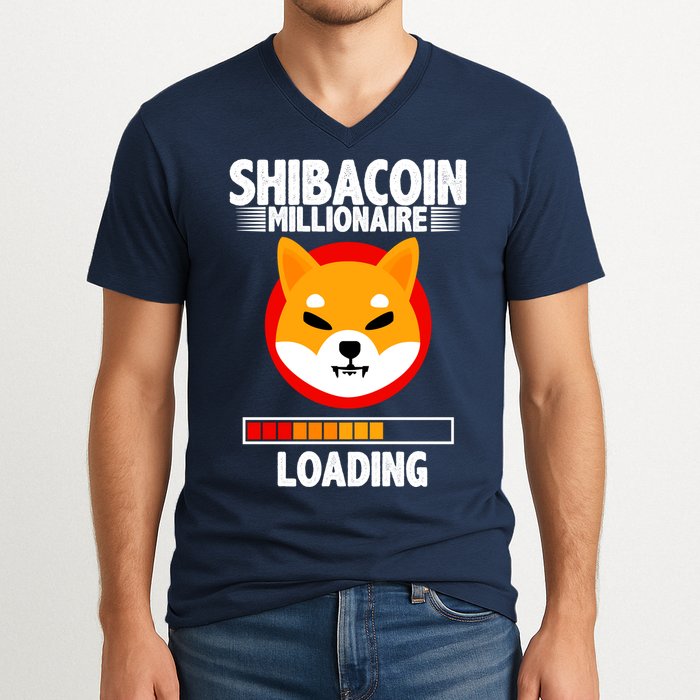 Shiba Coin Millionaire Loading V-Neck T-Shirt