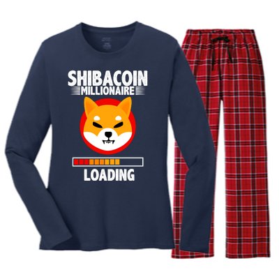 Shiba Coin Millionaire Loading Women's Long Sleeve Flannel Pajama Set 