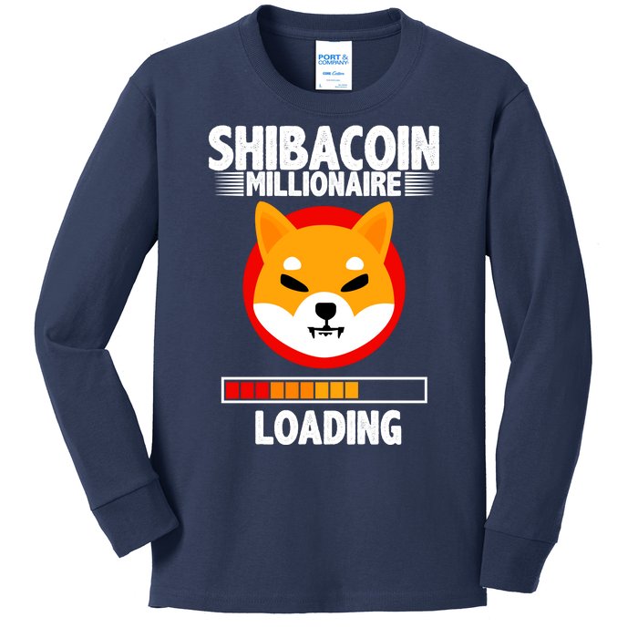 Shiba Coin Millionaire Loading Kids Long Sleeve Shirt