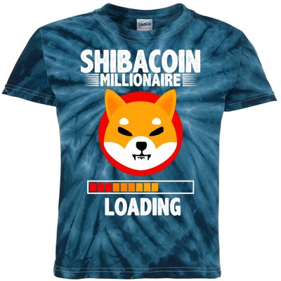 Shiba Coin Millionaire Loading Kids Tie-Dye T-Shirt