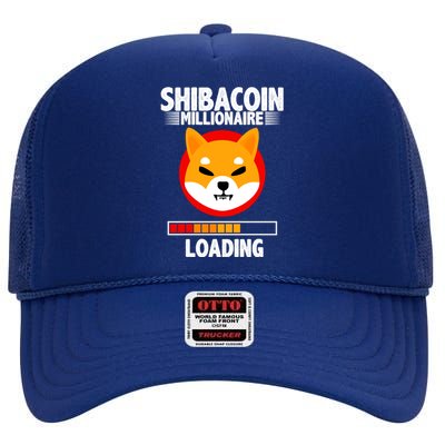 Shiba Coin Millionaire Loading High Crown Mesh Back Trucker Hat