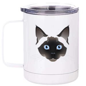 Siamese Cat Meaningful Gift 12 oz Stainless Steel Tumbler Cup