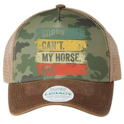 Sorry Can't My Horse Bye Horse Horseback Riding Gift Legacy Tie Dye Trucker Hat