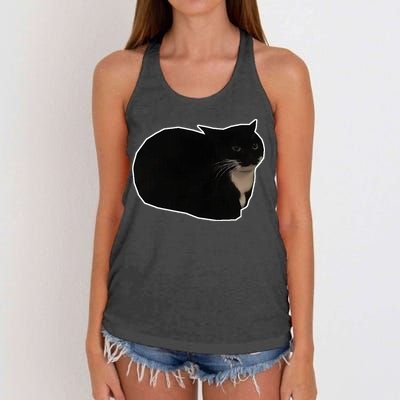 Spinning Cat Meme Maxwell The Cat Meme Women's Knotted Racerback Tank