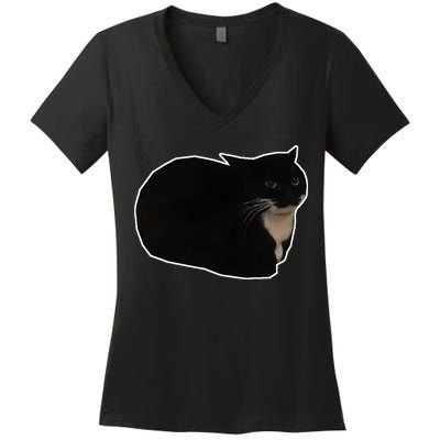 Spinning Cat Meme Maxwell The Cat Meme Women's V-Neck T-Shirt