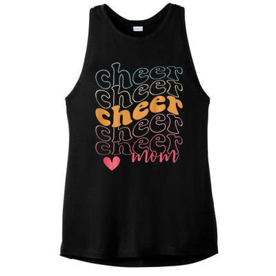 Smile Cheer Mom Retro Cheerleading Mom Game Day Cheer Ladies PosiCharge Tri-Blend Wicking Tank