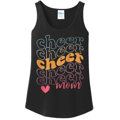 Smile Cheer Mom Retro Cheerleading Mom Game Day Cheer Ladies Essential Tank