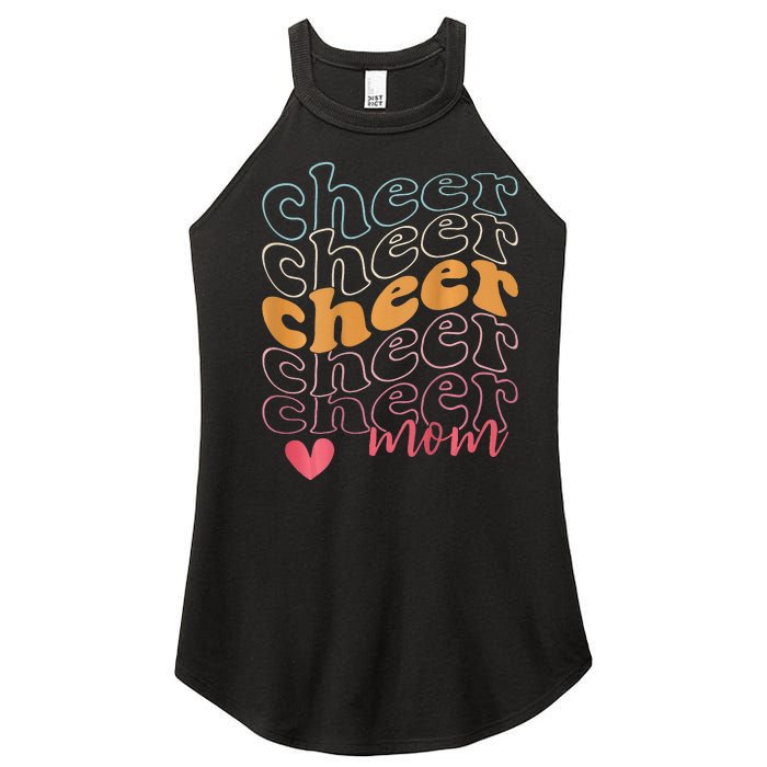 Smile Cheer Mom Retro Cheerleading Mom Game Day Cheer Women’s Perfect Tri Rocker Tank