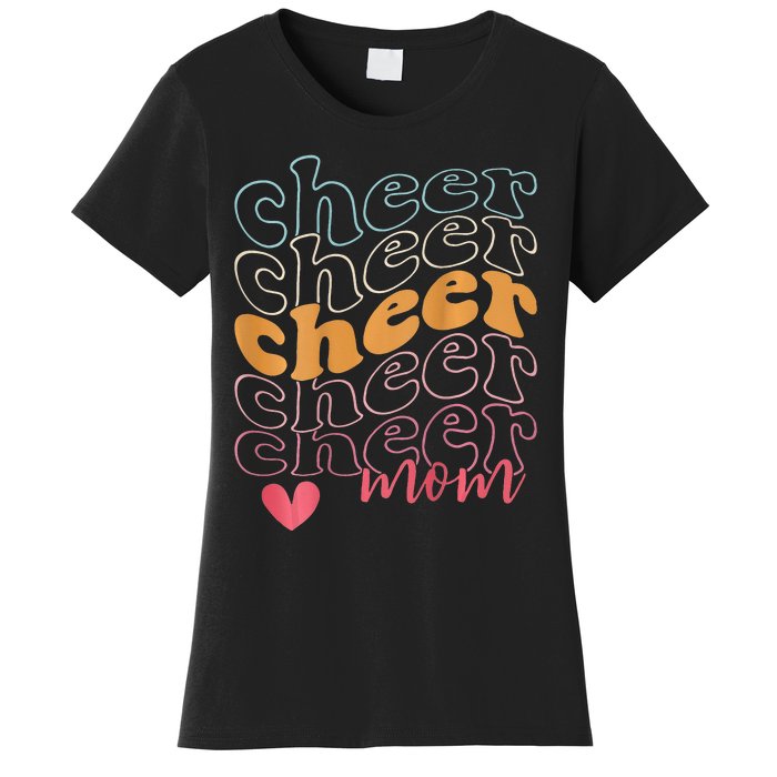 Smile Cheer Mom Retro Cheerleading Mom Game Day Cheer Women's T-Shirt