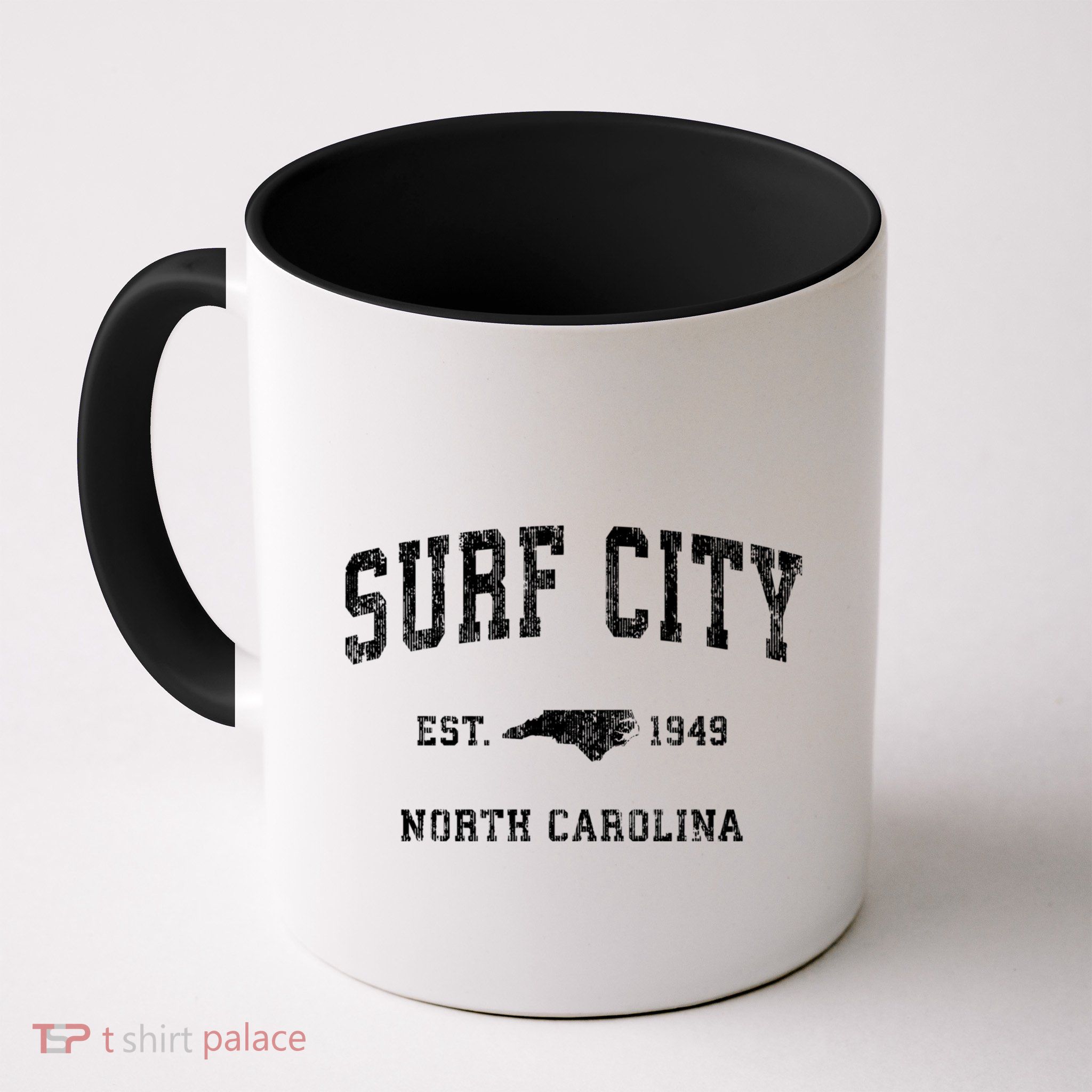 Surf City North Carolina Nc Vintage Established Athletic Sports Design Mug