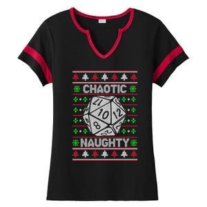 Santa Chaotic Naughty Christmas D20 Ugly Tabletop Gift Ladies Halftime Notch Neck Tee