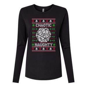 Santa Chaotic Naughty Christmas D20 Ugly Tabletop Gift Womens Cotton Relaxed Long Sleeve T-Shirt