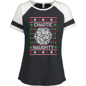 Santa Chaotic Naughty Christmas D20 Ugly Tabletop Gift Enza Ladies Jersey Colorblock Tee