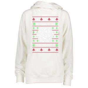 Santa Chaotic Naughty Christmas D20 Ugly Tabletop Gift Womens Funnel Neck Pullover Hood