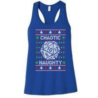 Santa Chaotic Naughty Christmas D20 Ugly Tabletop Gift Women's Racerback Tank