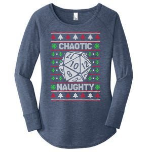 Santa Chaotic Naughty Christmas D20 Ugly Tabletop Gift Women's Perfect Tri Tunic Long Sleeve Shirt